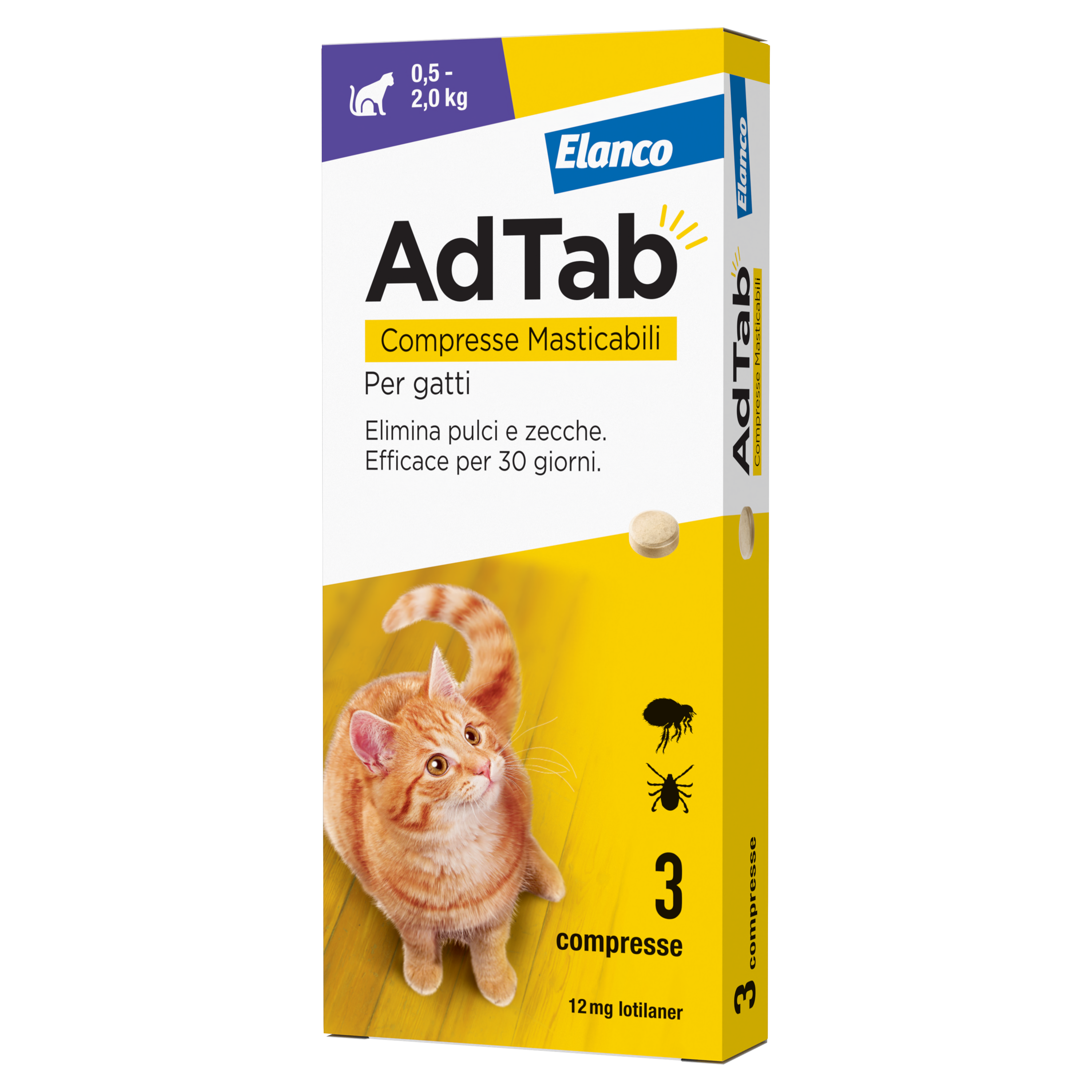 Elanco AdTab Antiparassitario 3 Compresse Masticabili Per Gatti