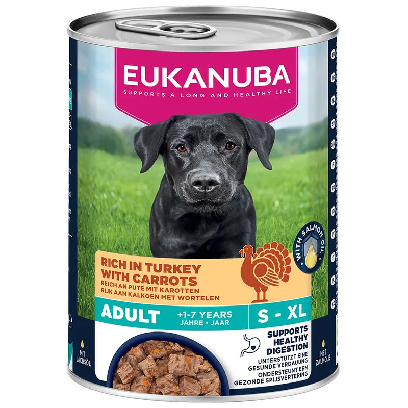 Eukanuba Adult Umido Con Tacchino e Carote - 6 Lattine x 400 Grammi