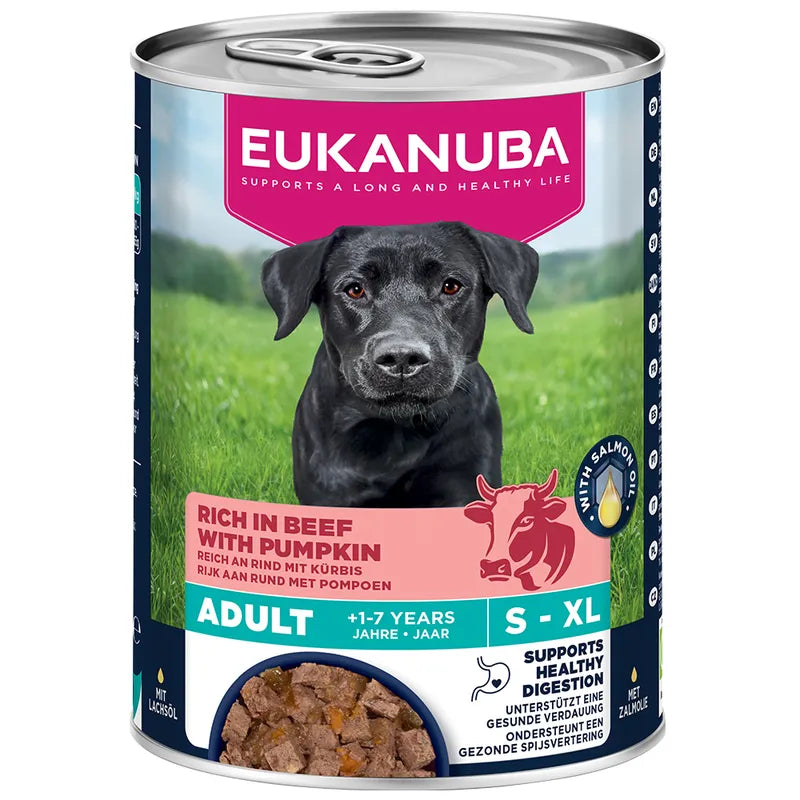 Eukanuba Adult Umido Con Manzo e Zucca - 6 Lattine x 400 Grammi