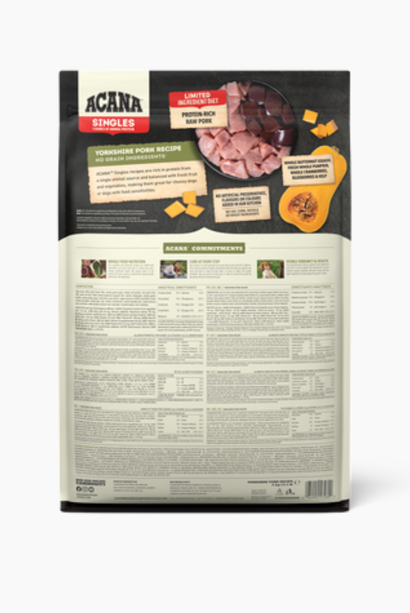 Acana Dog Singles Yorkshire Pork 11,4 Kg - Cibo Secco Per Cani
