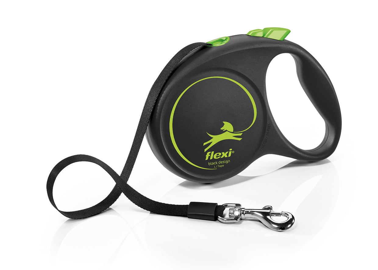 Flexi Black Design Guinzaglio a Fettuccia Large 5 Metri Per Cani e Cuccioli